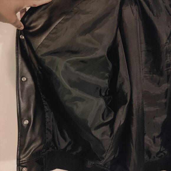 Bare Fox Jacket Men's Extra Large Black Gray Fleece Sleeves Varsity Snap Up 4XL - Picture 12 of 16